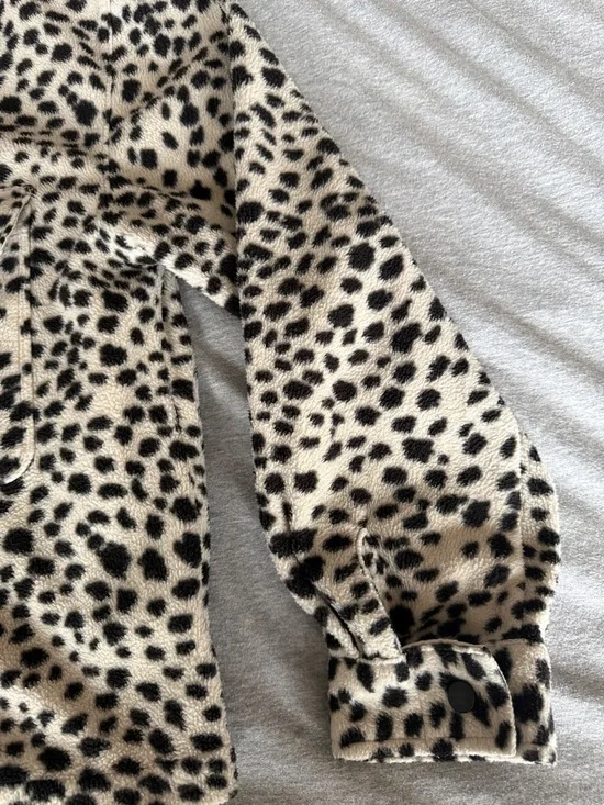 Brixton Women's Bowery Fleece Longsleeve Shirt cheetah-print jacket medium - Picture 10 of 12